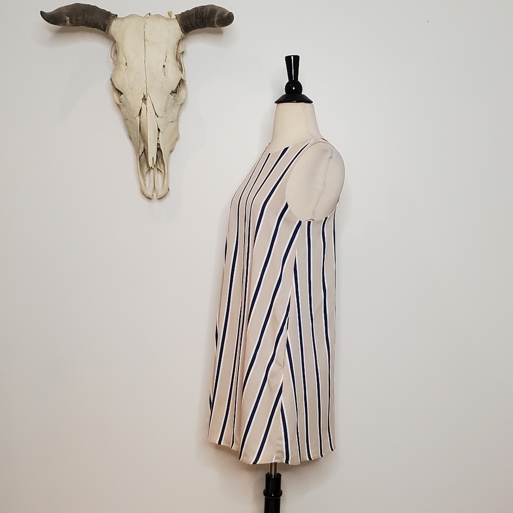 Lulu's Broad Horizons Beige Striped Shift Dress - Picture 7 of 8